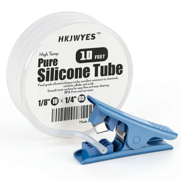 Pure Silicone Tubing 10ft 1/8" ID x 1/4" OD Food Grade Hose by HKJWYES-0